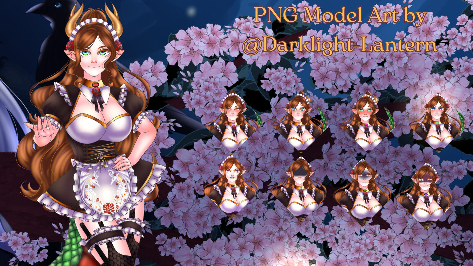 3.0 Maid PNG Model Art by @Darklight-Lantern